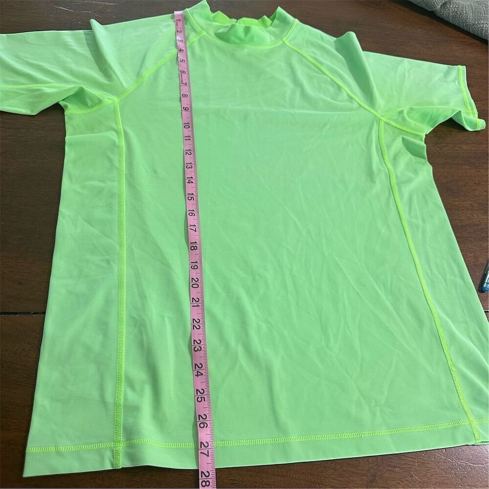 Lands' End Kids XL Neon Green Short Sleeve Rash Guard‎ UPF 50 - Picture 6 of 6